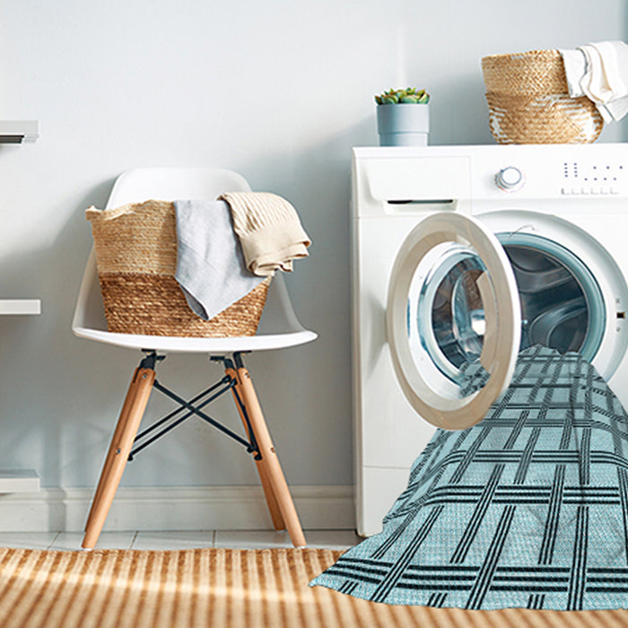 Machine Washable Transitional Electric Blue Rug in a Washing Machine, wshpat1674lblu