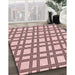 Patterned Light Rose Pink Rug in Family Room, pat1674rd