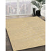 Patterned Metallic Gold Rug in Family Room, pat1675brn