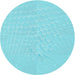 Square Patterned Bright Turquoise Blue Rug, pat1675lblu