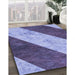 Machine Washable Transitional Sky Blue Rug in a Family Room, wshpat1676blu