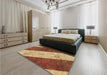 Patterned Orange Rug in a Bedroom, pat1676brn