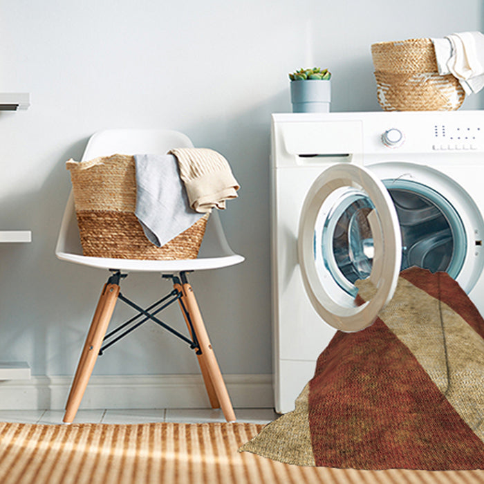 Machine Washable Transitional Orange Rug in a Washing Machine, wshpat1676brn