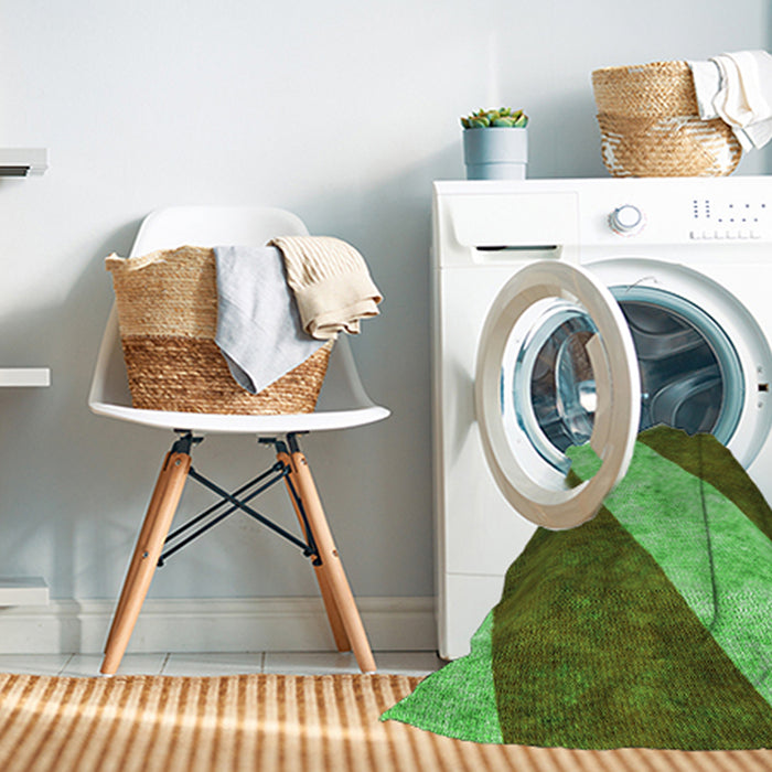 Machine Washable Transitional Seaweed Green Rug in a Washing Machine, wshpat1676grn