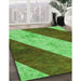 Machine Washable Transitional Seaweed Green Rug in a Family Room, wshpat1676grn