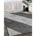 Patterned Cloud Gray Rug in Family Room, pat1676gry