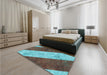 Patterned Coffee Brown Rug in a Bedroom, pat1676lblu