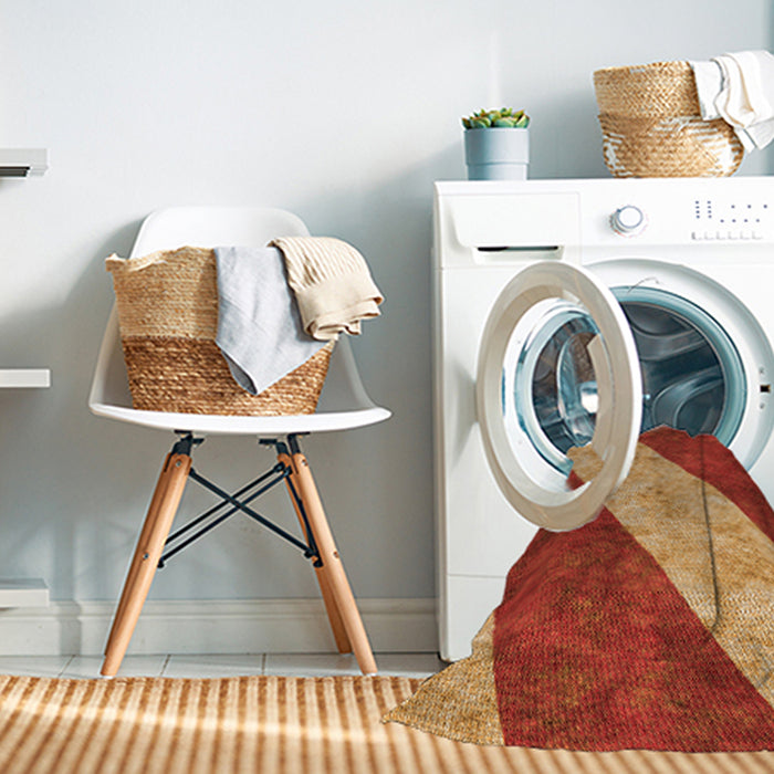 Machine Washable Transitional Orange Rug in a Washing Machine, wshpat1676org