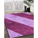 Patterned Violet Purple Rug in Family Room, pat1676pur