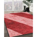 Patterned Red Rug in Family Room, pat1676rd