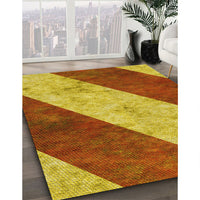 Patterned Mahogany Brown Rug, pat1676yw