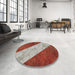 Round Machine Washable Transitional Red Rug in a Office, wshpat1676