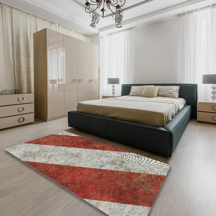 Machine Washable Transitional Red Rug in a Bedroom, wshpat1676