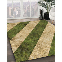 Patterned Metallic Gold Rug, pat1677brn