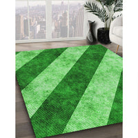 Patterned Green Rug, pat1677grn