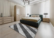 Patterned Cloud Gray Rug in a Bedroom, pat1677gry