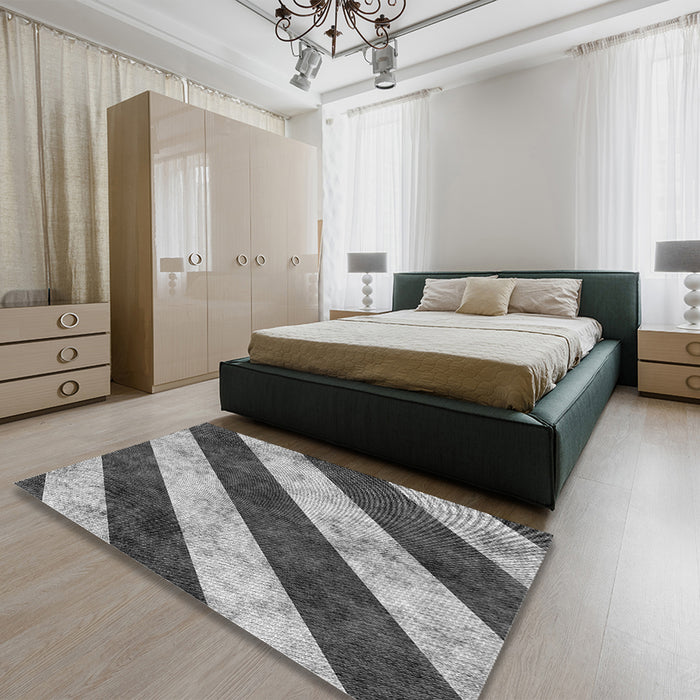 Patterned Cloud Gray Rug in a Bedroom, pat1677gry