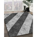 Patterned Cloud Gray Rug in Family Room, pat1677gry