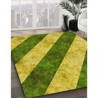 Patterned Golden Brown Yellow Rug, pat1677yw