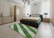 Patterned Shamrock Green Novelty Rug in a Bedroom, pat1677