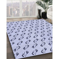 Patterned Blue Rug, pat1678blu