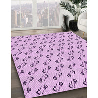 Patterned Blossom Pink Rug, pat1678pur