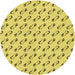 Square Machine Washable Transitional Bold Yellow Rug in a Living Room, wshpat1678yw