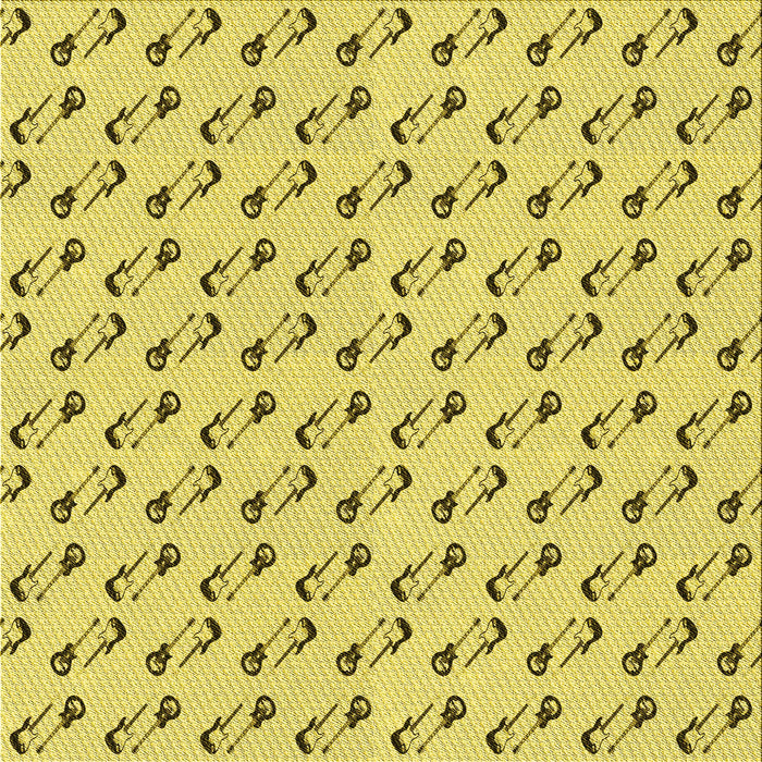 Round Machine Washable Transitional Bold Yellow Rug, wshpat1678yw