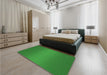 Patterned Green Rug in a Bedroom, pat1679grn