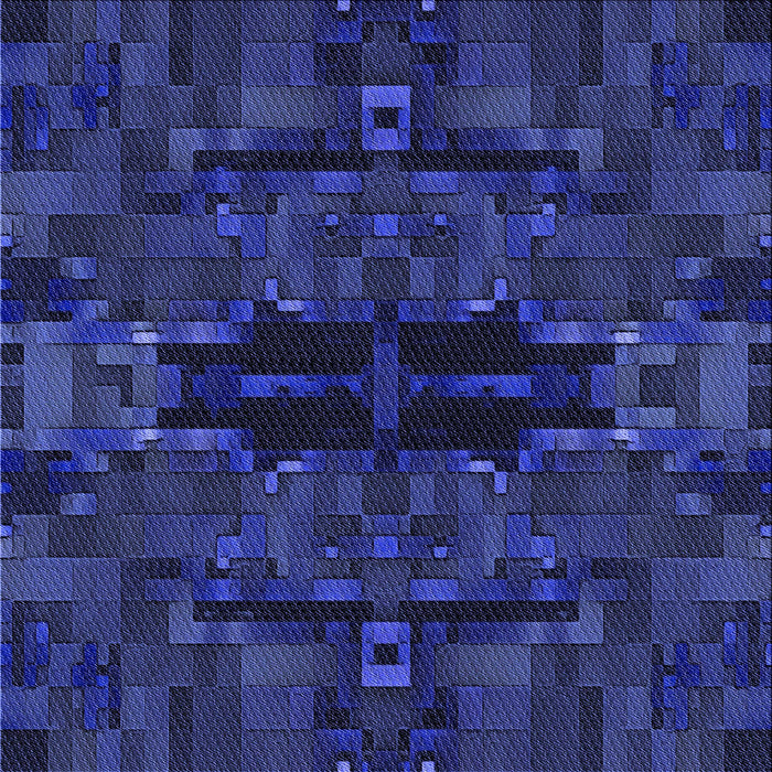 Round Patterned Blue Rug, pat168blu