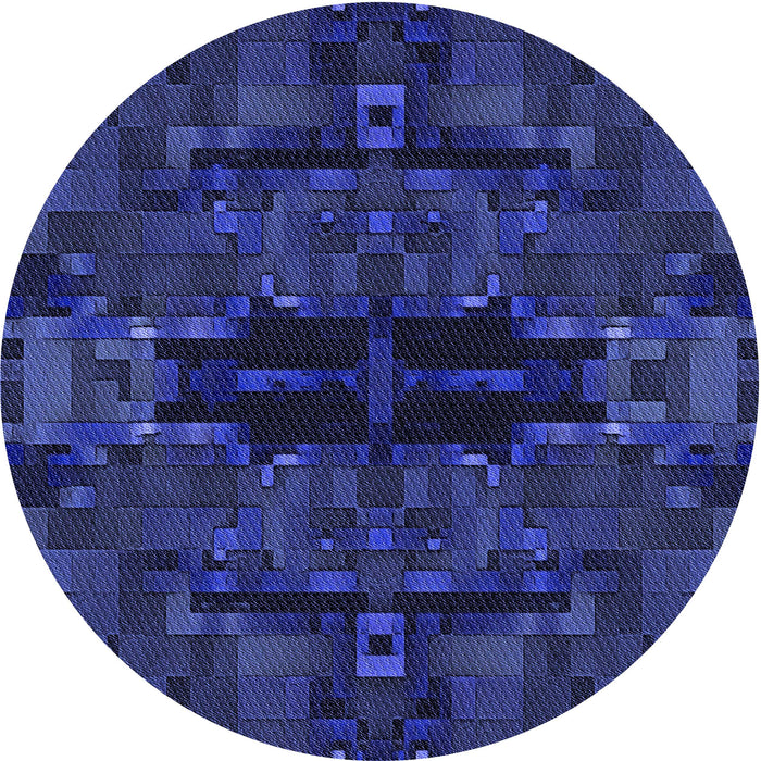 Square Patterned Blue Rug, pat168blu