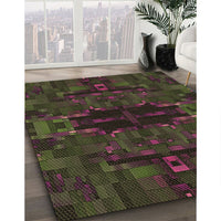 Patterned Burgundy Brown Rug, pat168brn