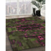 Machine Washable Transitional Burgundy Brown Rug in a Family Room, wshpat168brn