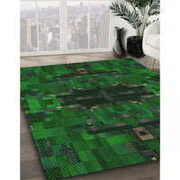 Patterned Green Rug, pat168grn