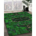 Patterned Green Rug in Family Room, pat168grn