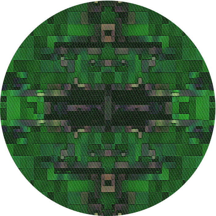 Square Patterned Green Rug, pat168grn