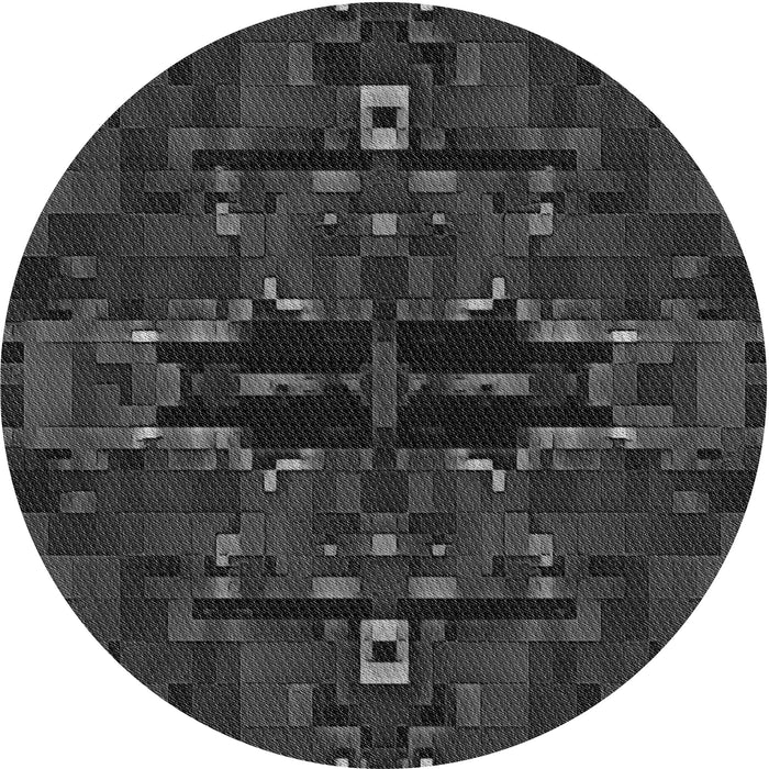 Square Patterned Carbon Gray Rug, pat168gry