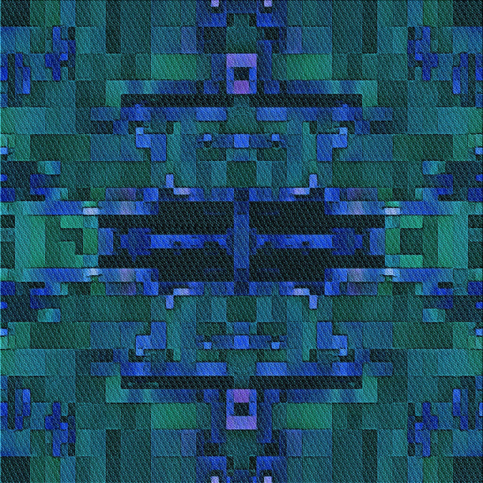 Round Patterned Dark Cyan Green Rug, pat168lblu