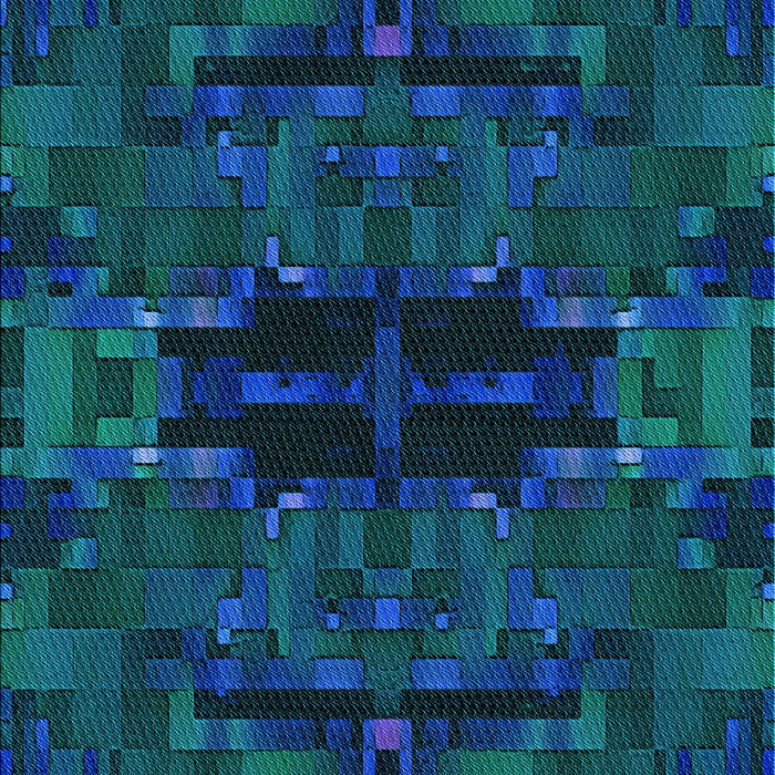 Patterned Dark Cyan Green Rug, pat168lblu