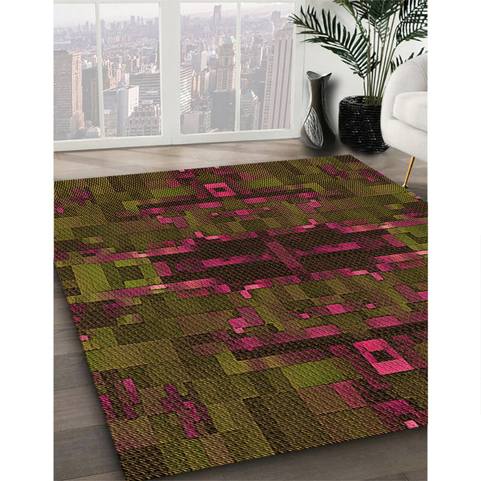 Machine Washable Transitional Dark Bronze Brown Rug in a Family Room, wshpat168org