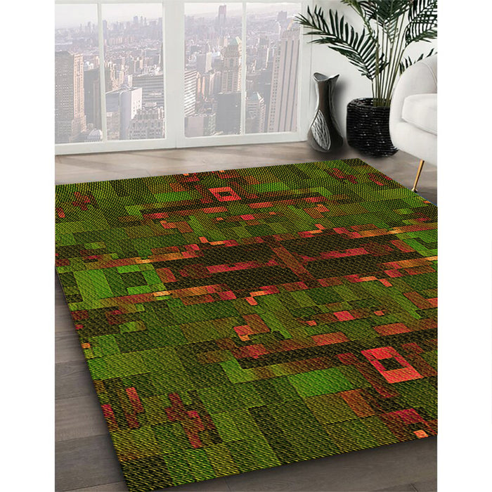 Machine Washable Transitional Night Red Rug in a Family Room, wshpat168yw