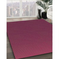 Patterned Pink Violet Pink Rug, pat1680brn