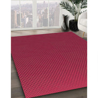 Patterned Crimson Red Rug, pat1680org