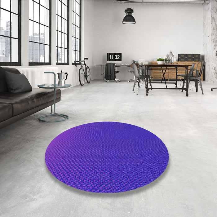Round Patterned Neon Purple Rug in a Office, pat1680pur