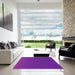 Square Patterned Dark Violet Purple Novelty Rug in a Living Room, pat1680