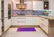 Machine Washable Transitional Dark Violet Purple Rug in a Kitchen, wshpat1680