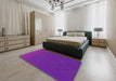 Patterned Dark Violet Purple Novelty Rug in a Bedroom, pat1680