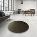 Round Patterned Black Rug in a Office, pat1681brn