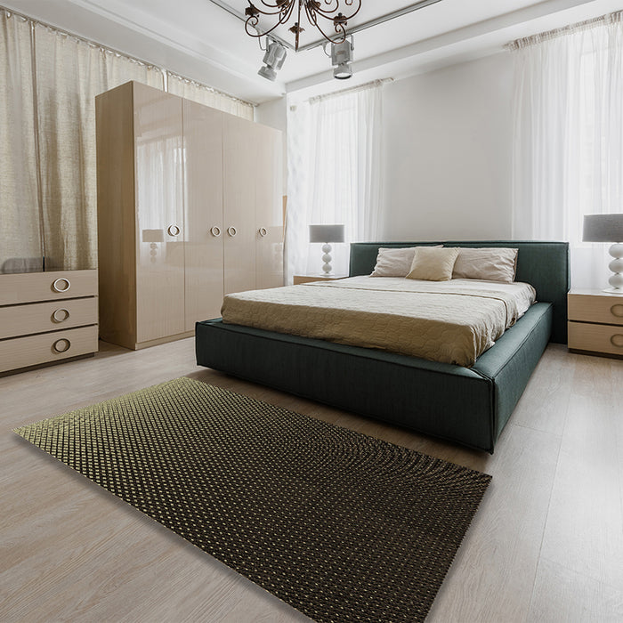 Patterned Black Rug in a Bedroom, pat1681brn
