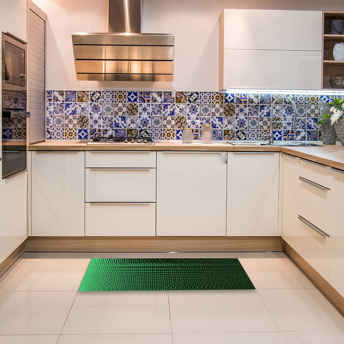 Patterned Black Rug in a Kitchen, pat1681grn